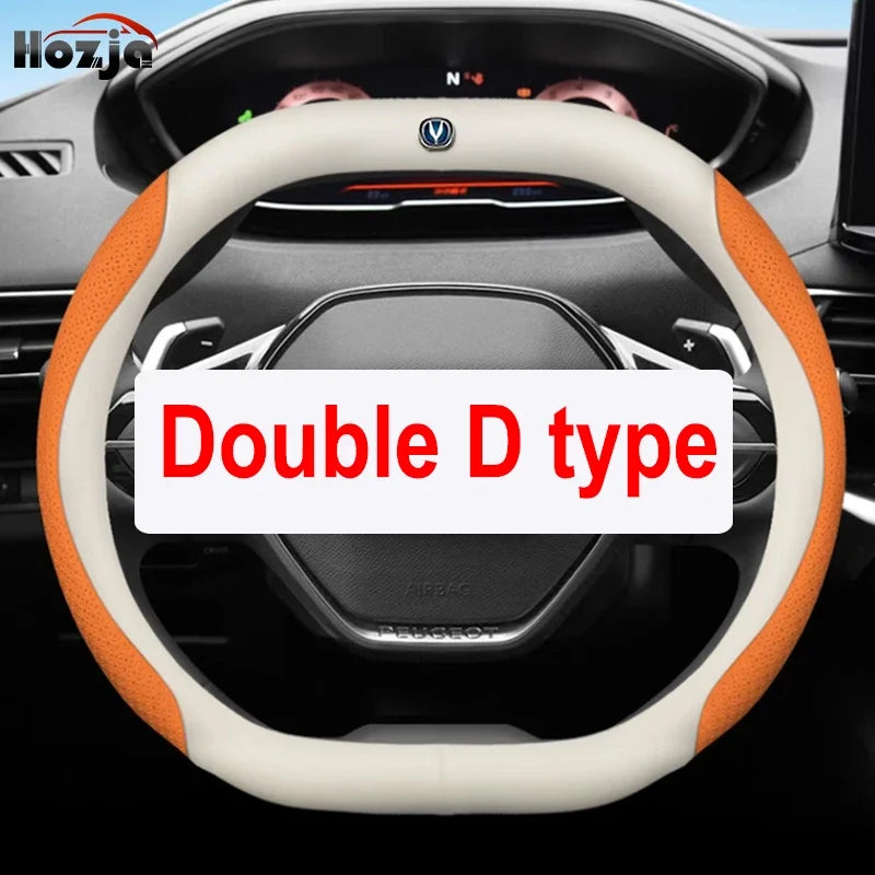Leather Car Steering Wheel Cover
