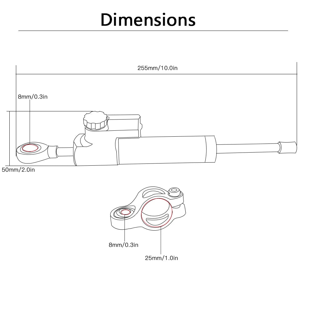 Motorcycle Accessories Aluminum Adjustable Steering Damper