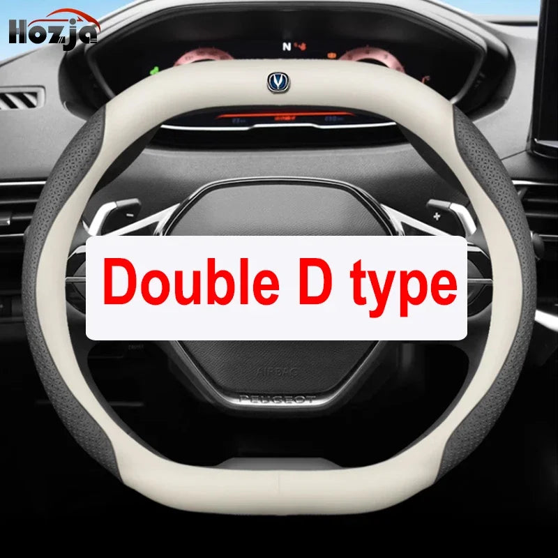 Leather Car Steering Wheel Cover