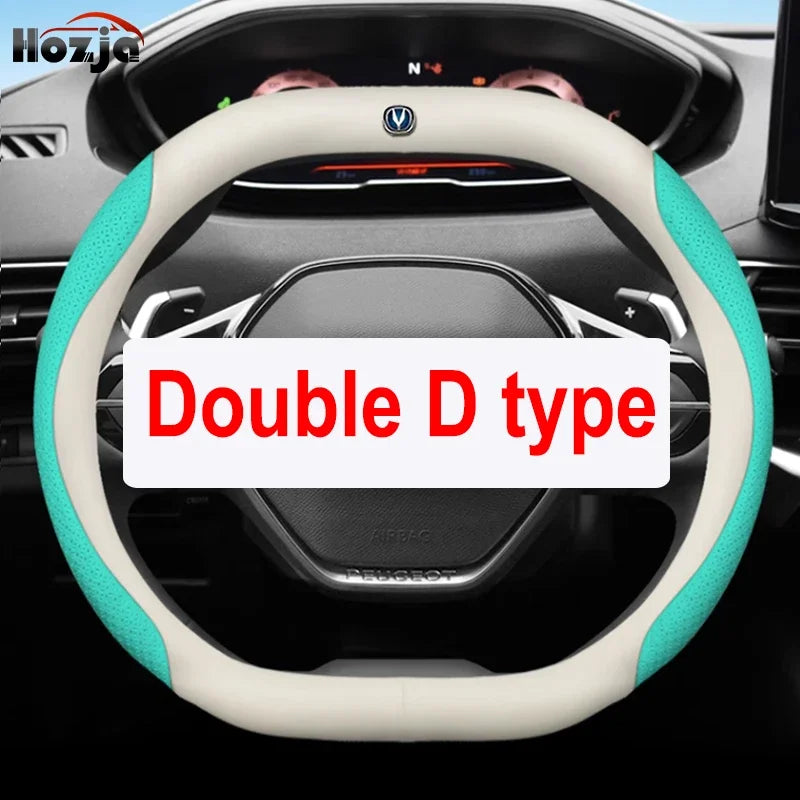 Leather Car Steering Wheel Cover