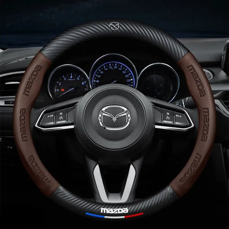 Carbon Fiber Car Steering Wheel Cover Mazda