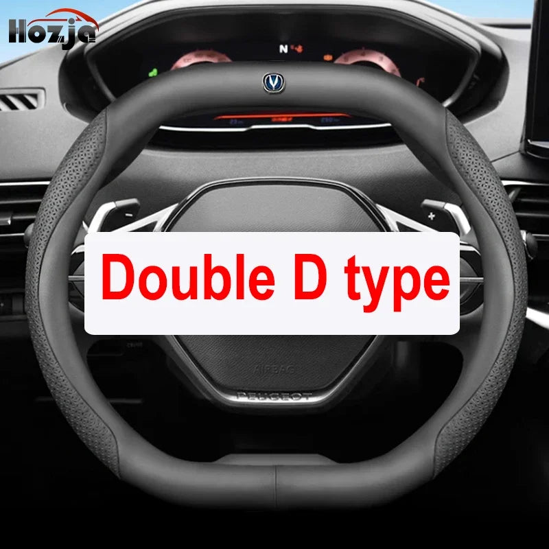Leather Car Steering Wheel Cover