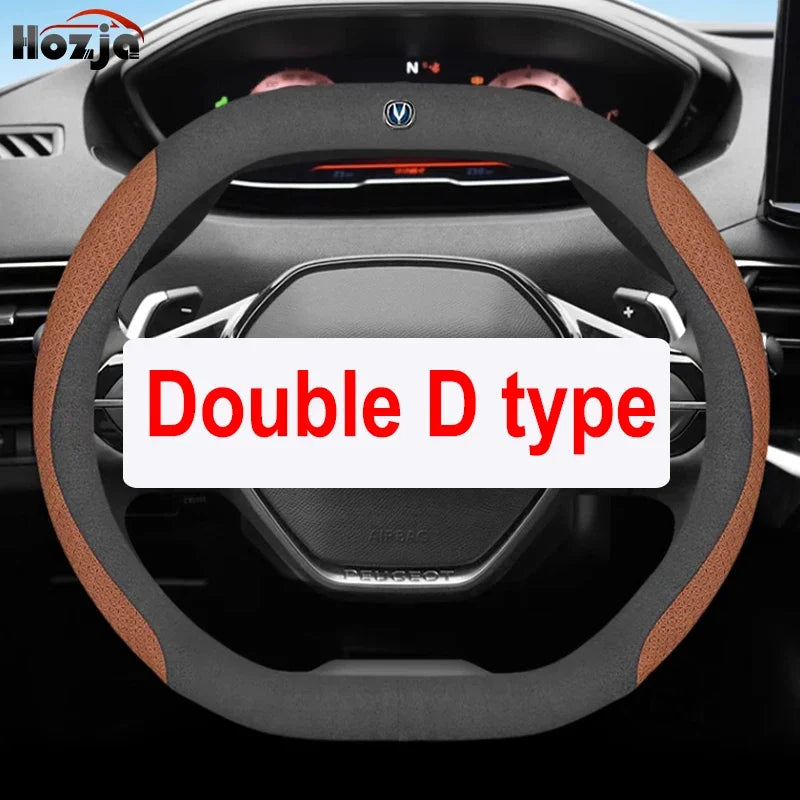 Leather Car Steering Wheel Cover