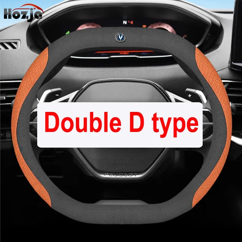 Leather Car Steering Wheel Cover