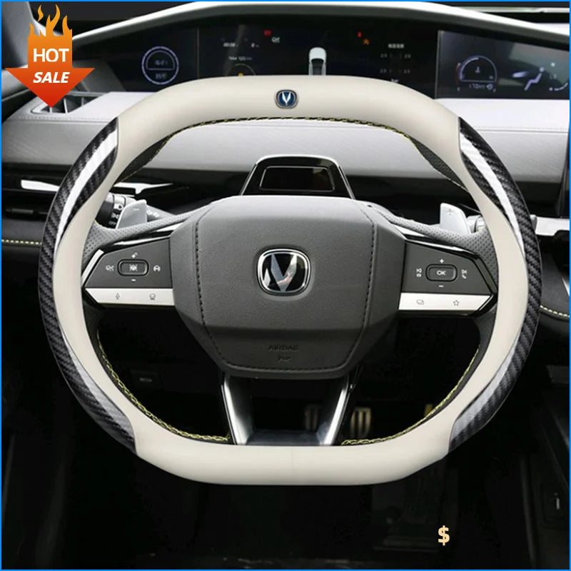 Leather Car Steering Wheel Cover