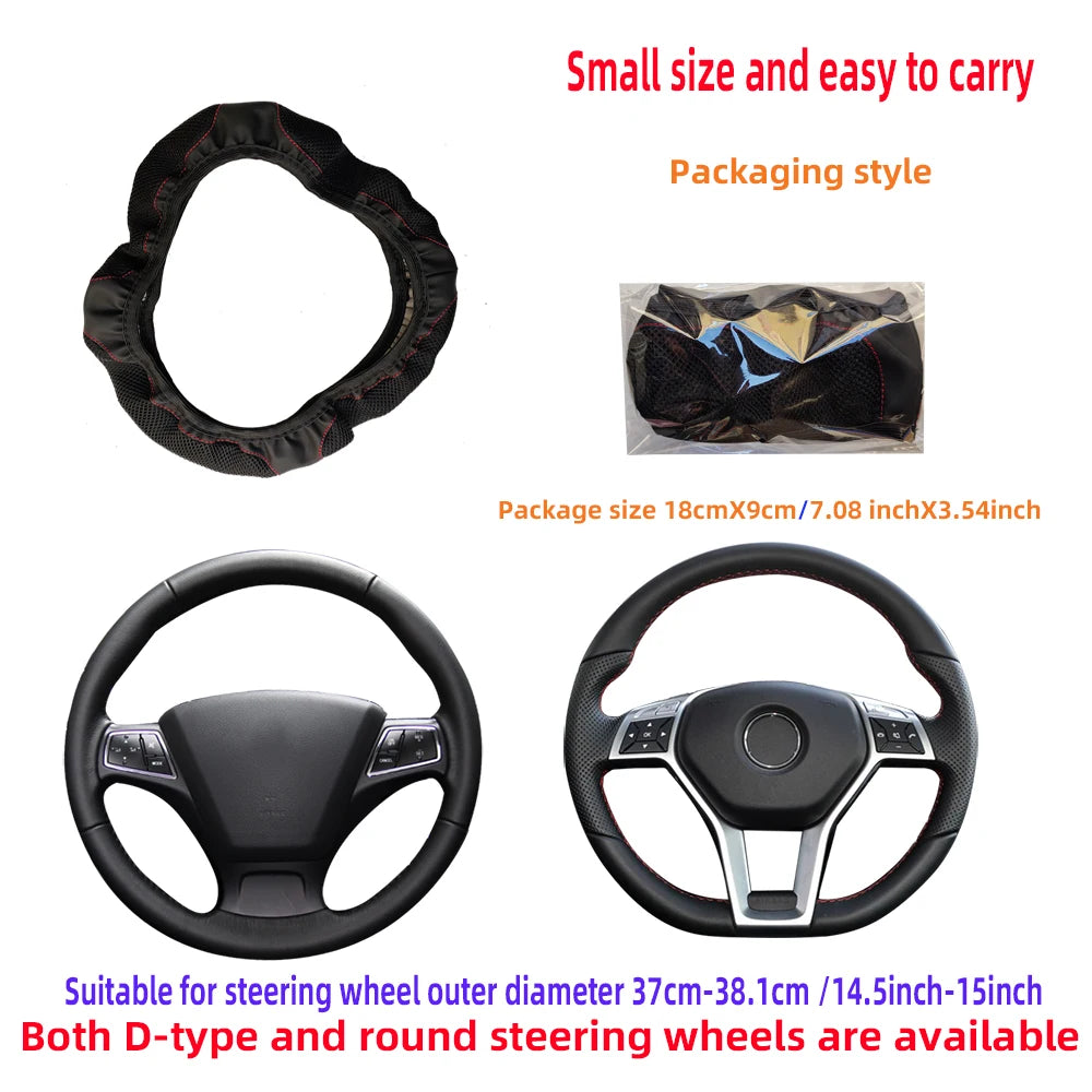 15 Inch Leather Steering Wheel Cover