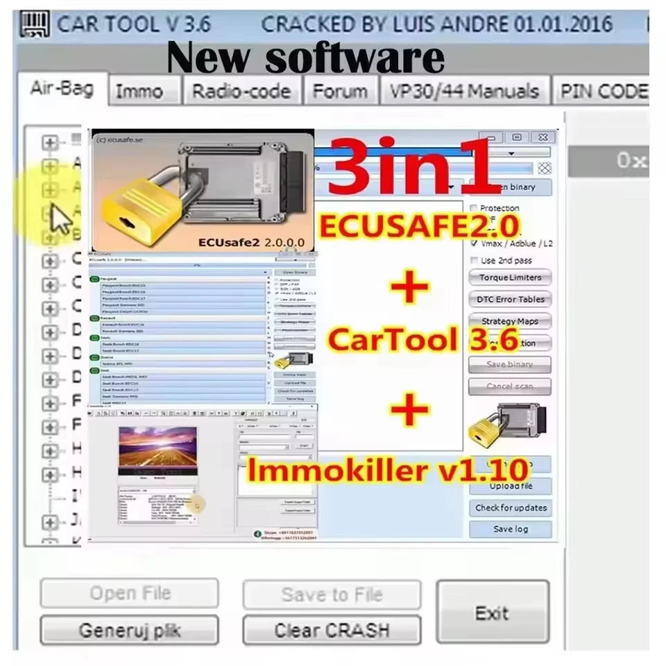 ImmoKiller v1.1, herramienta de coche con Chip, Software alldata 2,0 ECU ECM 3,6, instalación, 2,0
