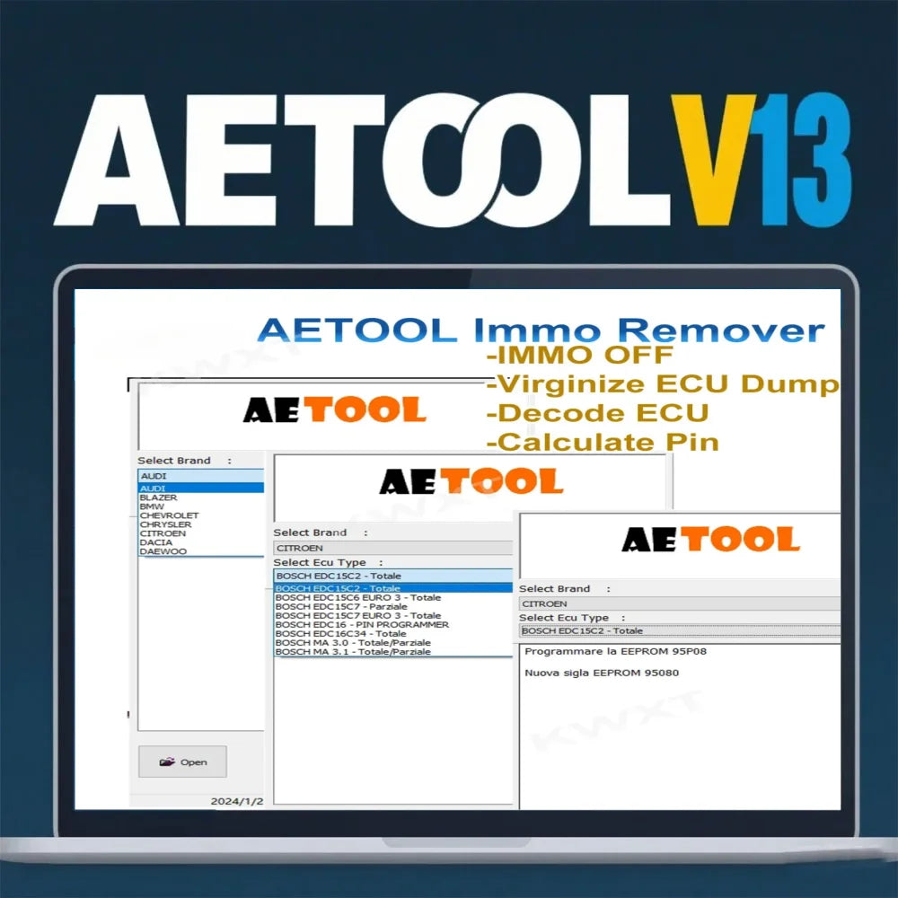 2025 AETOOL v1.3 ECU decoding Virgin/IMMO Remover