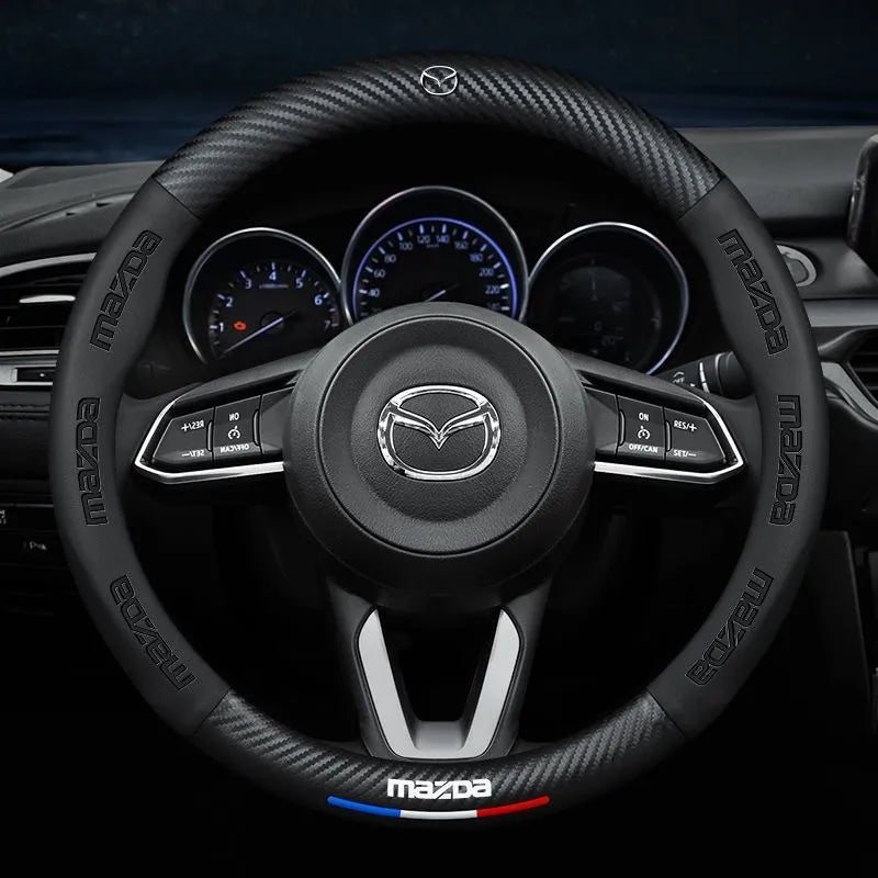 Carbon Fiber Car Steering Wheel Cover Mazda