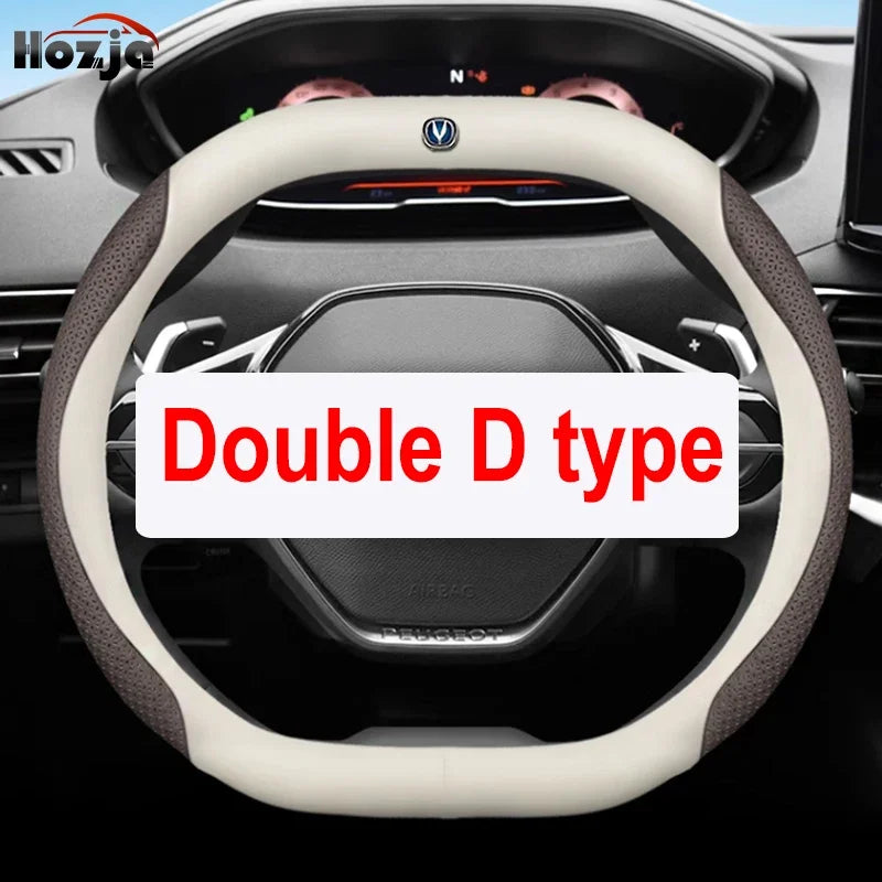 Leather Car Steering Wheel Cover