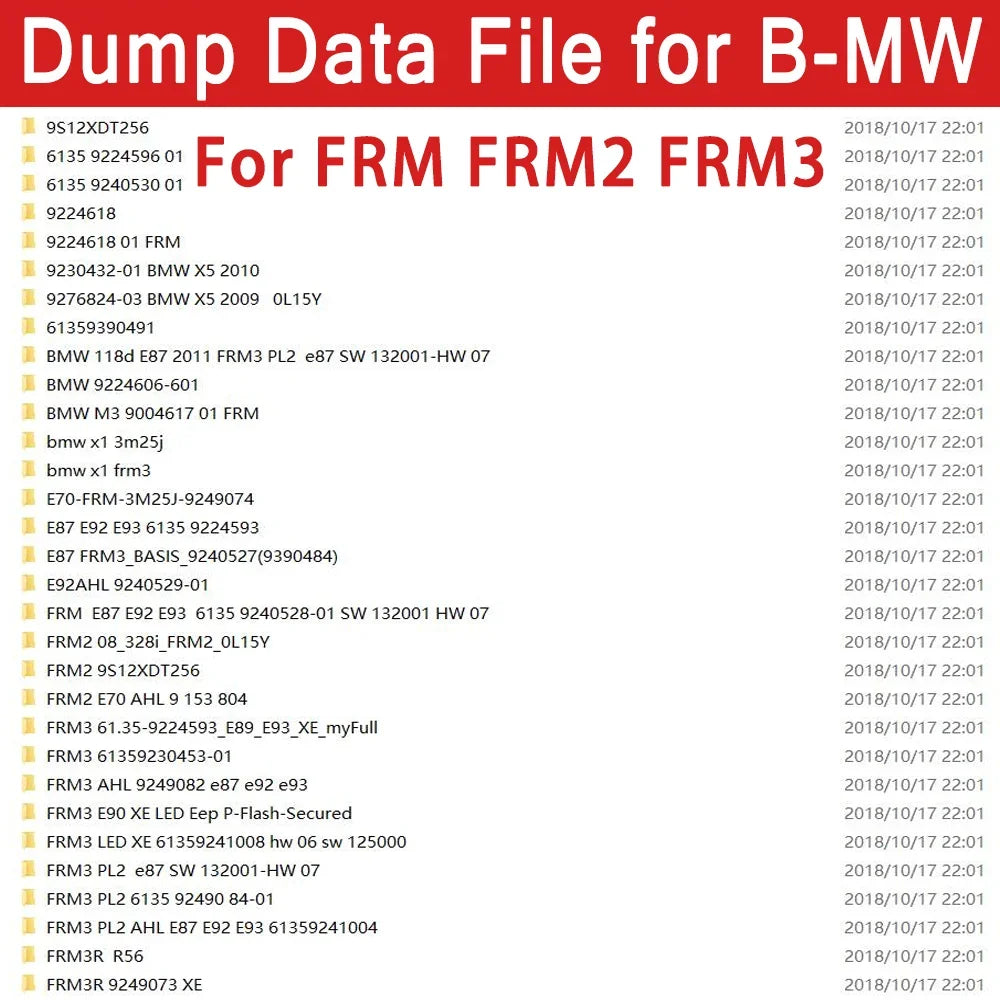 Dump Data File Download For B-MW FRM FRM2 FRM3