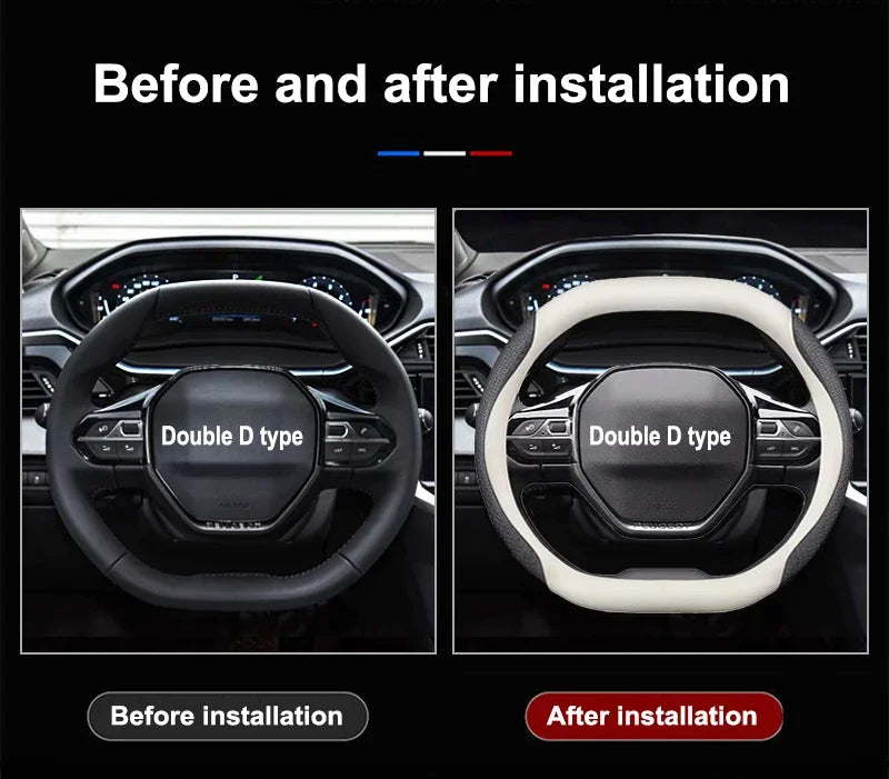 Leather Car Steering Wheel Cover