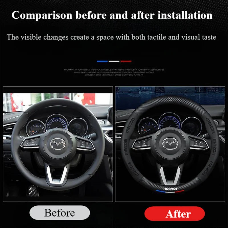 Carbon Fiber Car Steering Wheel Cover Mazda